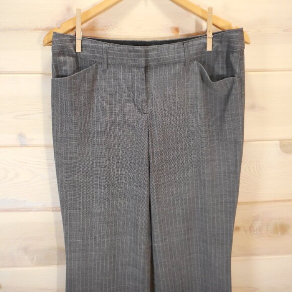 Express Design Studio Editor Women’s Sz 6 Dress Pants Gray Pinstripe Office - Picture 2 of 11